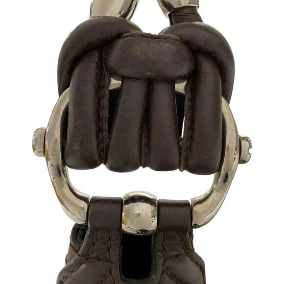 Auth GUCCI Techno Horsebit / GG pattern 240261 Beige Brown Dark Brown Jacquard - Picture 11 of 16